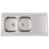 Evier en inox Rodi Sit On Sit On 1200x600 EGD finition inox non poli couleur inox 600x1200 avec 1.5 cuves