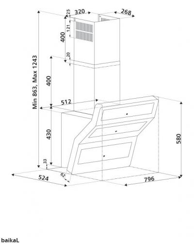 Plan Hotte en non précisé Silverline Baikal H21580 015