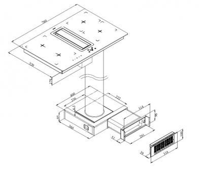 Plan Hotte en non précisé Silverline Flow Max H80078 006 couleur blanc