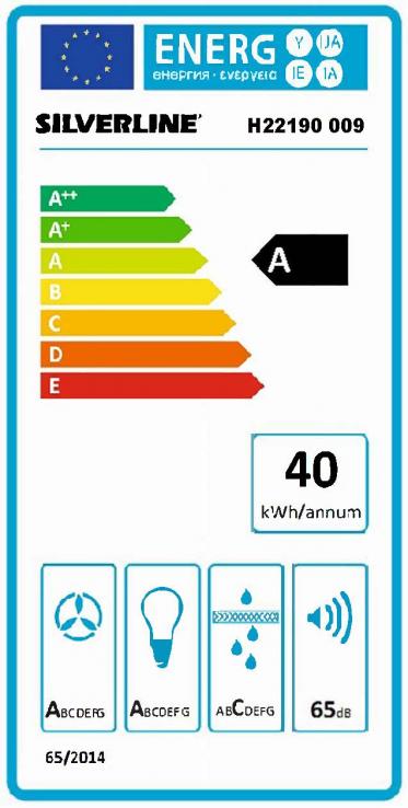 Vue 3 Hotte en non précisé Silverline Luko H22190 009 couleur noir