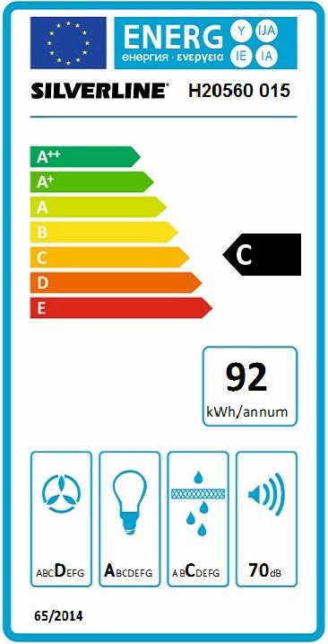 Vue 2 Hotte en non précisé Silverline Kim H20560 015 couleur inox