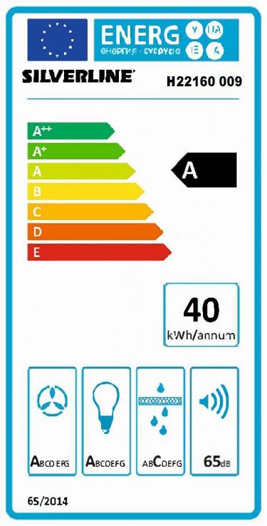 Vue 1 Hotte en non précisé Silverline Luko H22160 009 couleur noir