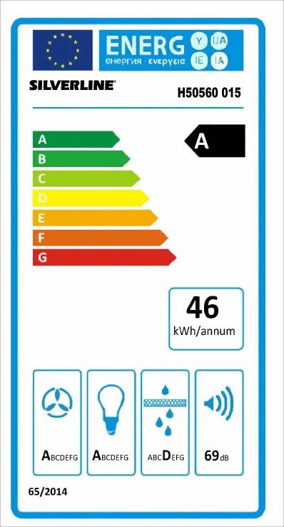 Vue 2 Hotte en non précisé Silverline Ghost H50560 015 couleur inox