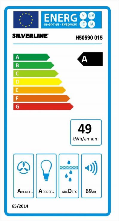 Vue 2 Hotte en non précisé Silverline Ghost H50590 015 couleur inox