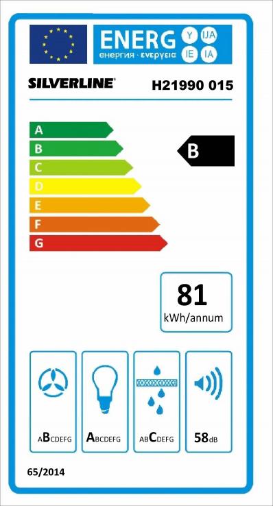 Vue 4 Hotte en non précisé Silverline Kirra H21990 015 couleur inox et noir