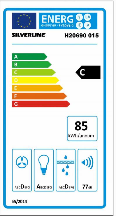 Vue 6 Hotte en non précisé Silverline Atika H20690 015 couleur inox