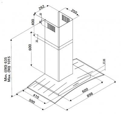 Plan Hotte en non précisé Silverline Kalinka H10690 015 couleur inox