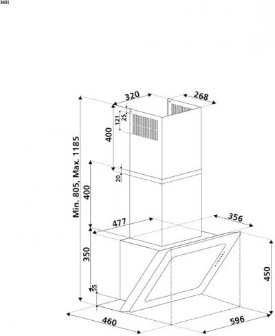 Plan Hotte en non précisé Silverline Suzy H21460 006