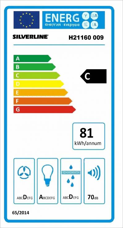 Vue 1 Hotte en non précisé Silverline Unzi H21160 009 couleur noir