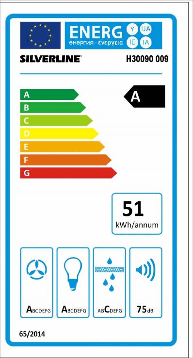 Vue 3 Hotte en non précisé Silverline Starla H30090 009 couleur inox et noir