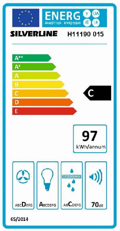 Vue 2 Hotte en non précisé Silverline Téa H11190 015 couleur inox