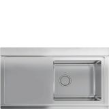  Evier en inox Smeg Linéa LRX901S couleur inox avec 1 cuve