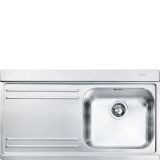  Evier en inox Smeg Linéa LI91S couleur inox avec 1 cuve