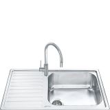  Evier en inox Smeg Alba LGM861S-2 couleur inox avec 1 cuve