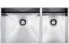 Evier en inox Smeg Quadra VSTQ4530 800x398 avec 2 cuves vidage manuel siphons inclus