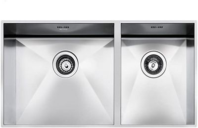 Evier en inox Smeg Quadra VSTQ4530 800x398 avec 2 cuves vidage manuel siphons inclus