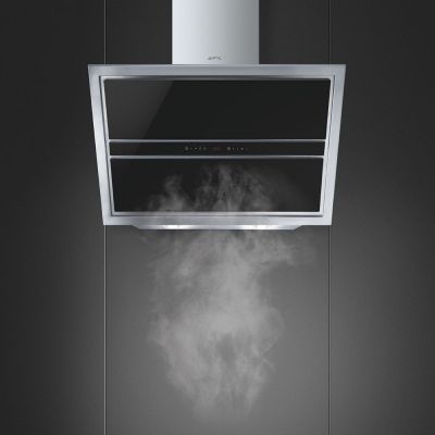 Vue 1 Hotte en inox Smeg Murale KCV9NE2 couleur inox