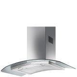 Hotte Smeg Hotte-décorative-murale-inox-verre-900-mm-kv90xe KV90XE largeur 0x0 mm